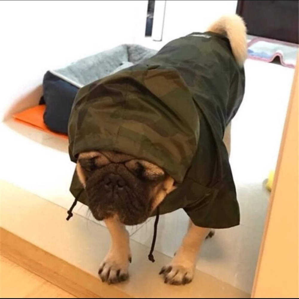 New: dog rain coat camo